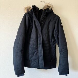Obermeyer Black Ski Jacket with Fur Trim